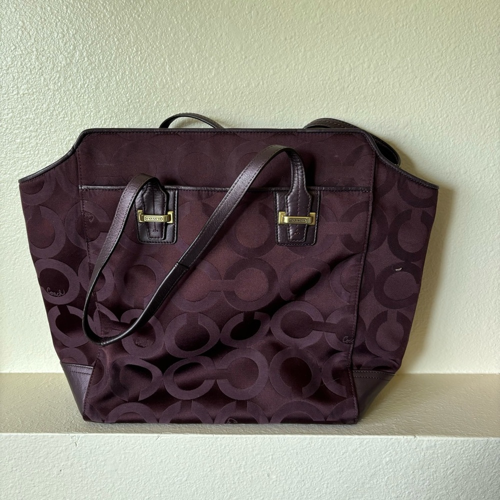 Purple Coach Monogram Tote Purse